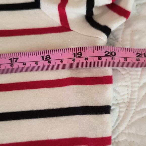 Liz Claiborne Striped Tee Women's Sz L Multicolor Long sleeve Boatneck pullover - Picture 8 of 11